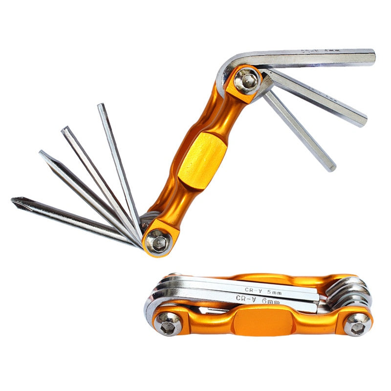 Lightweight Portable 7 in 1 Mountain Bike Cycling Multi Repair Tools Kit Bicycle Repaire Set Spoke Hex Allen Wrench Screwdrivers