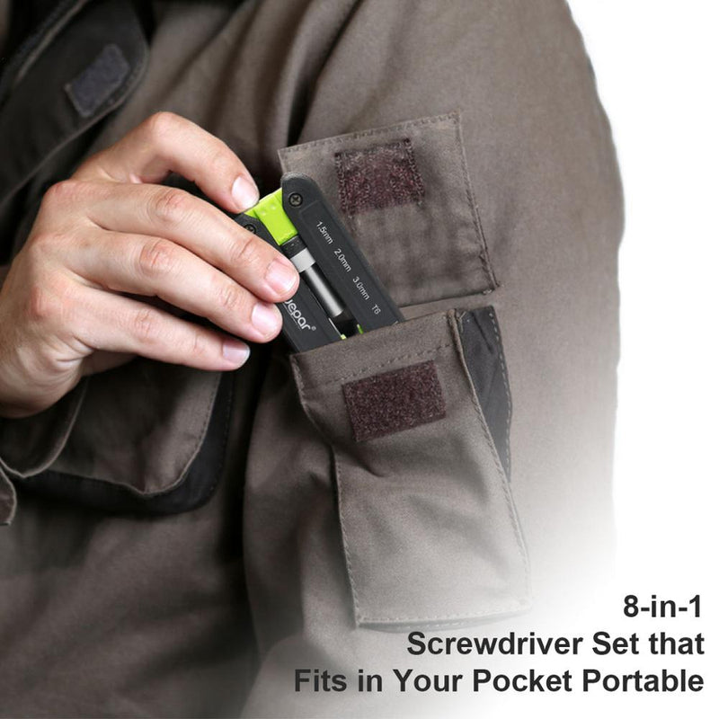Huepar Multi-Bit Ratchet Precision Screwdriver Set 8-in-1 Quick-load Mechanism Screwdriver Kit Folding Repair Tool For Phones PC
