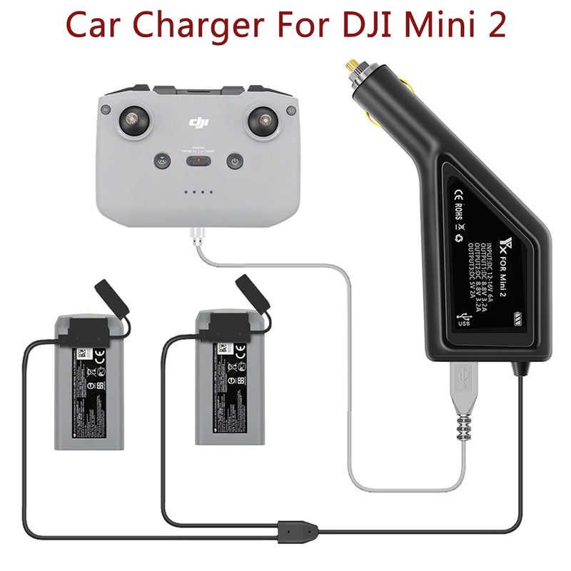 YX 3 in 1 Car Charger For DJI Mini 2 Intelligent Battery Charging Hub And DJI FPV Car Connector USB Adapter Multi 2 Battery