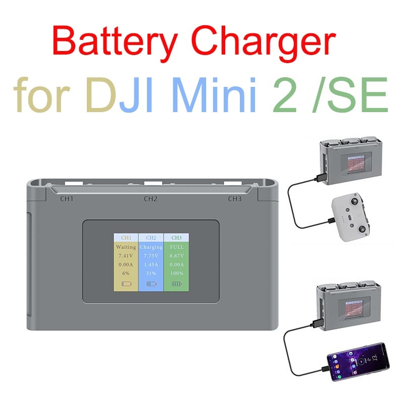 Digital display Battery Charger for DJI Mini 2/Mini SE Battery Charger