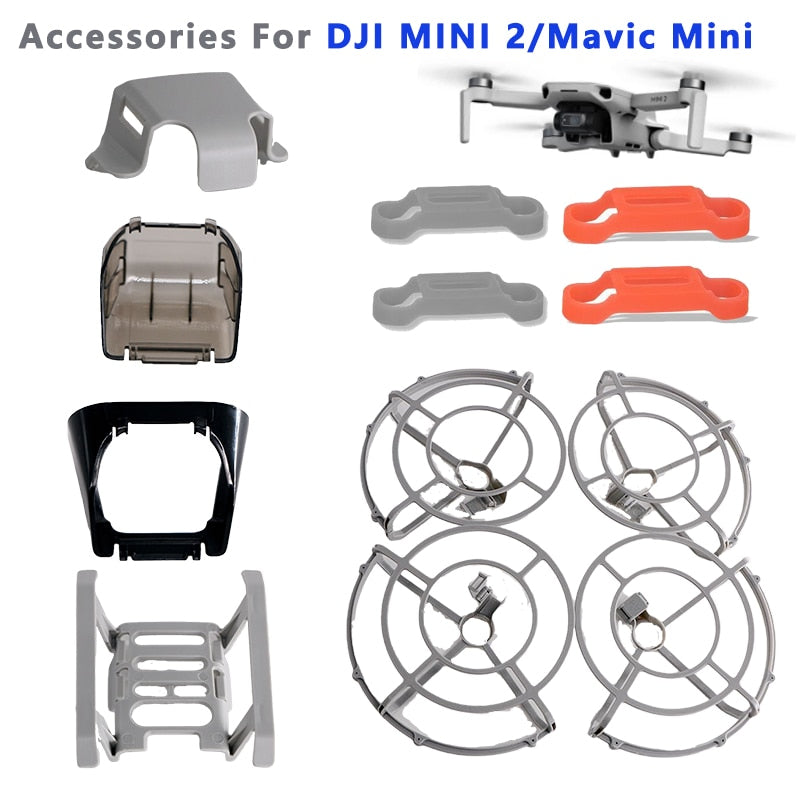 For DJI Mini 2 Landing Gear Lens Hood Props Holder Propeller Guard Battery Accessories For Mavic Mini/DJI Mini 2 /SE Drone