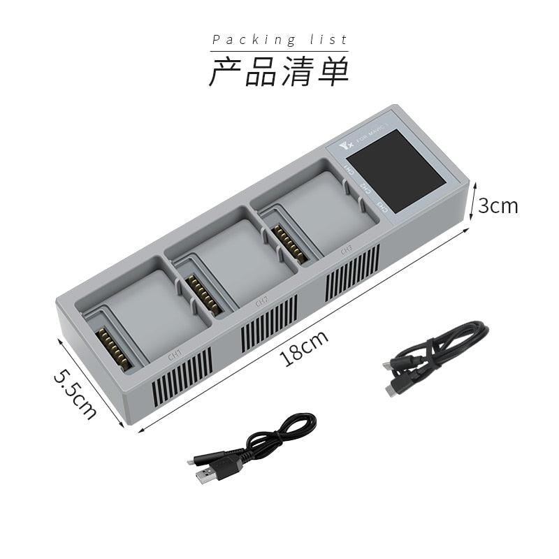 Mavic 3 Battery Charging Hub USB Charges 1 Battery In Sequence for DJI Mavic 3 Drone Accessories Smart Battery Charger