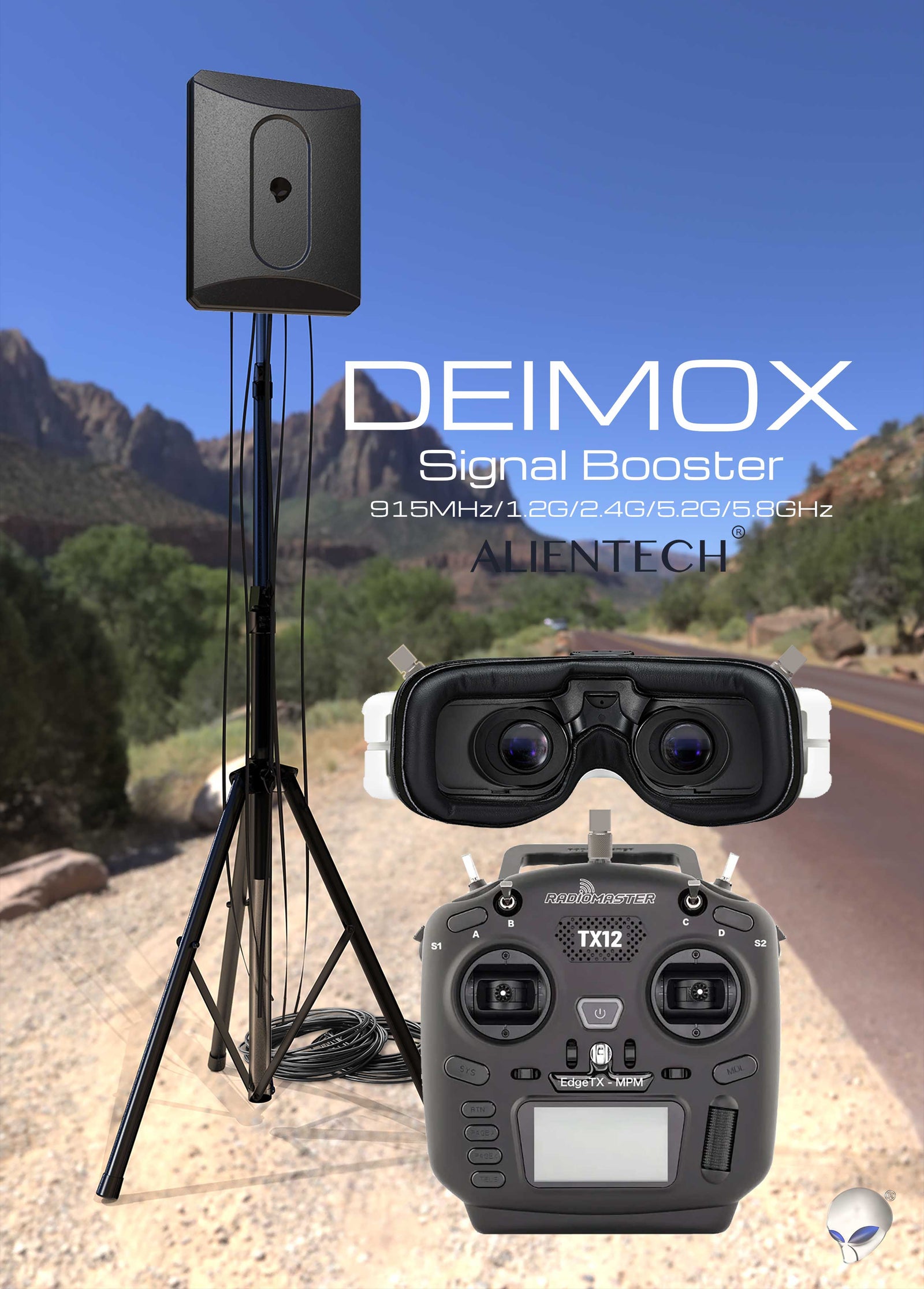 ALIENTECH DEIMOX Antenna Signal Booster Range Extender with 4pcs ...