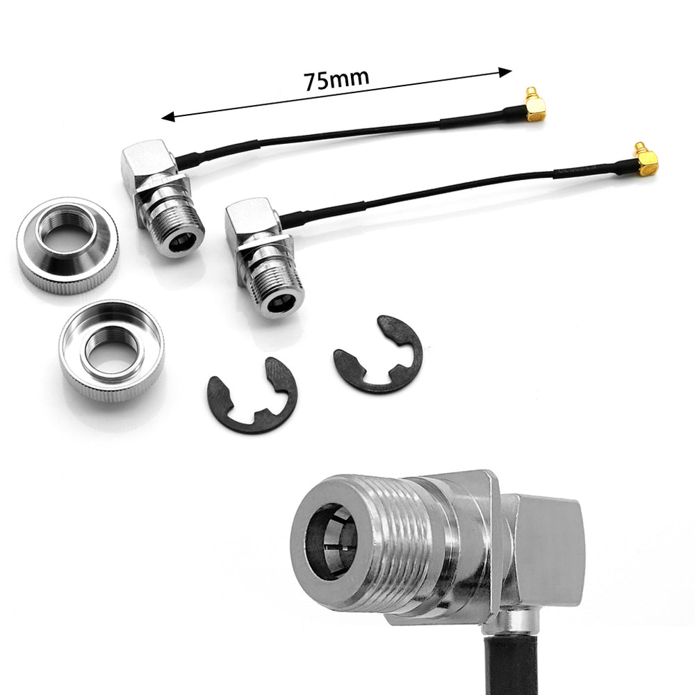 모든 ALIENTECH DUO II 신호 부스터 안테나용 케이블 및 패스너가 있는 한 쌍의 QMA 커넥터