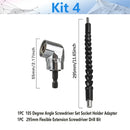 Adjustable 105 Degree Right Angle Driver Screwdriver Tools Set 1/4 Hex Shank For Power Drill Screwdriver Bits Tools