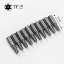 10pcs/lot 25mm Torx Screwdriver Bits With Hole T10 T15 T20 T25 T27 T30 T40 1/4 Inch Hex Shank Electric Screw Driver Star Bit Set