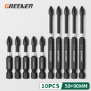Greener Screw Electric Screwdriver Set 50 65 70 90 150mm Impact Strong Magnetic Batch Head Cross High Hardness Hand Drill Bit