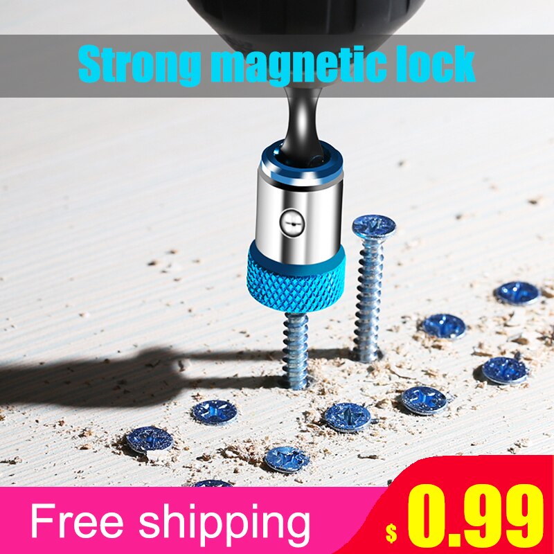 Bits for Screwdriver Alloy Magnetic Ring Electric  Screwdriver Bits Anti-corrosion Strong Magnetizer Screwdriver Drill Bit Set