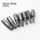 10pcs/lot 25mm Torx Screwdriver Bits With Hole T10 T15 T20 T25 T27 T30 T40 1/4 Inch Hex Shank Electric Screw Driver Star Bit Set