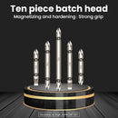 10PCS screwdriver manual lengthened electric strong magnetic force head set combined electric drill