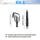 Adjustable 105 Degree Right Angle Driver Screwdriver Tools Set 1/4 Hex Shank For Power Drill Screwdriver Bits Tools