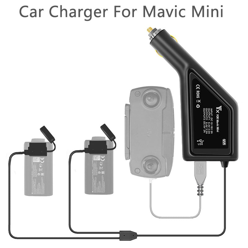 YX 3 in 1 Car Charger For DJI Mavic Mini Intelligent Battery Charging Hub