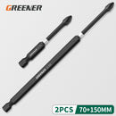 Greener Screw Electric Screwdriver Set 50 65 70 90 150mm Impact Strong Magnetic Batch Head Cross High Hardness Hand Drill Bit