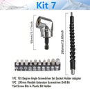 Adjustable 105 Degree Right Angle Driver Screwdriver Tools Set 1/4 Hex Shank For Power Drill Screwdriver Bits Tools