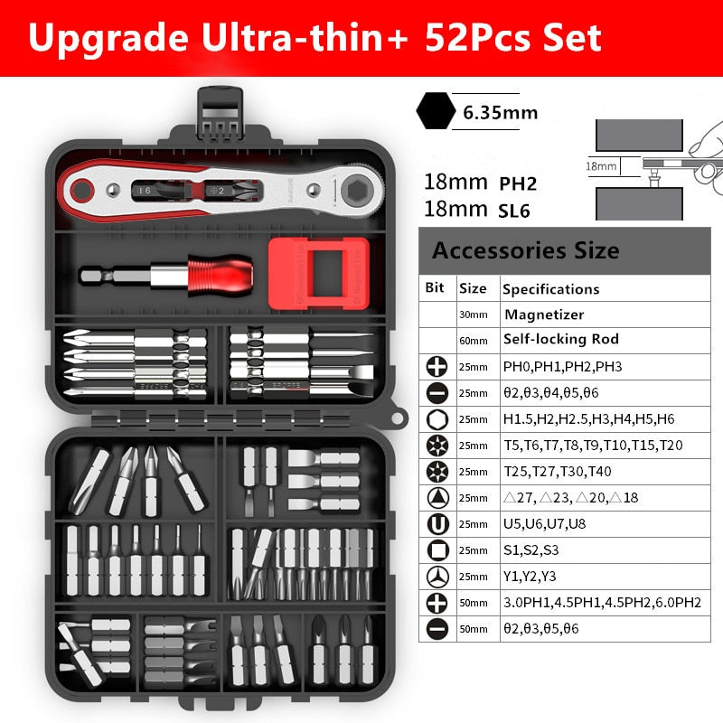 Upgrade 36 Teeth Ratchet Two-way Screwdriver Multi-function Turning Right Angle Screwdriver Set For Narrow Space DIY Hand Tool