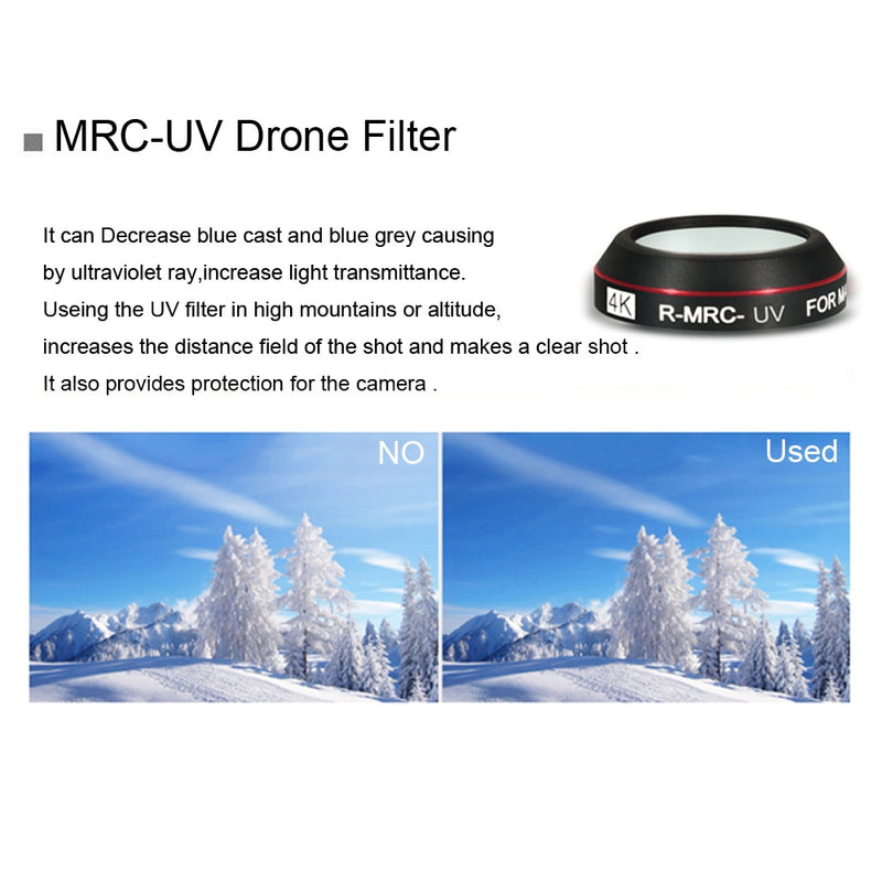 For Mavic Pro 4K Camera Filters UV CPL Neutral Density Lens Filter Set For DJI Mavic Pro Drone Accessories ND 4 8 16 32 Filters
