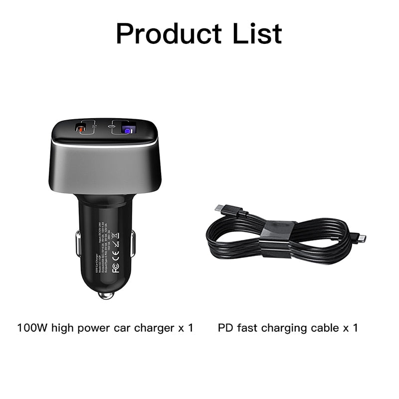 100W car charger adapter battery charger with USB port remote control charging for DJI mavic 3 /mavic mini 2 drone Accessories