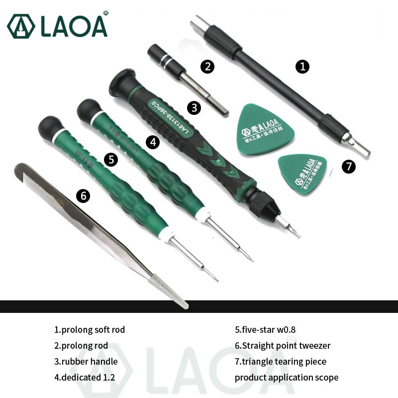 LAOA 38 in 1 Screwdrivers Set Precision Screwdriver bit set Laptop Mobile phone Repair Tools Kit Precise Screw Driver Hand tools
