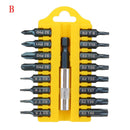 BROPPE 17 In 1 Screwdriver Bit Set Alloy Steel 1/4 Inch Hex Shank Magnetic Screwdriver 4 Types