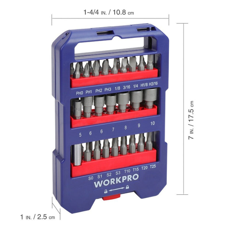 WORKPRO 51-piece Screwdriver bits Set multi bits set with Slotted Phillips Torx Hex Bits and Nut Driver