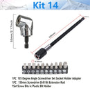 Adjustable 105 Degree Right Angle Driver Screwdriver Tools Set 1/4 Hex Shank For Power Drill Screwdriver Bits Tools