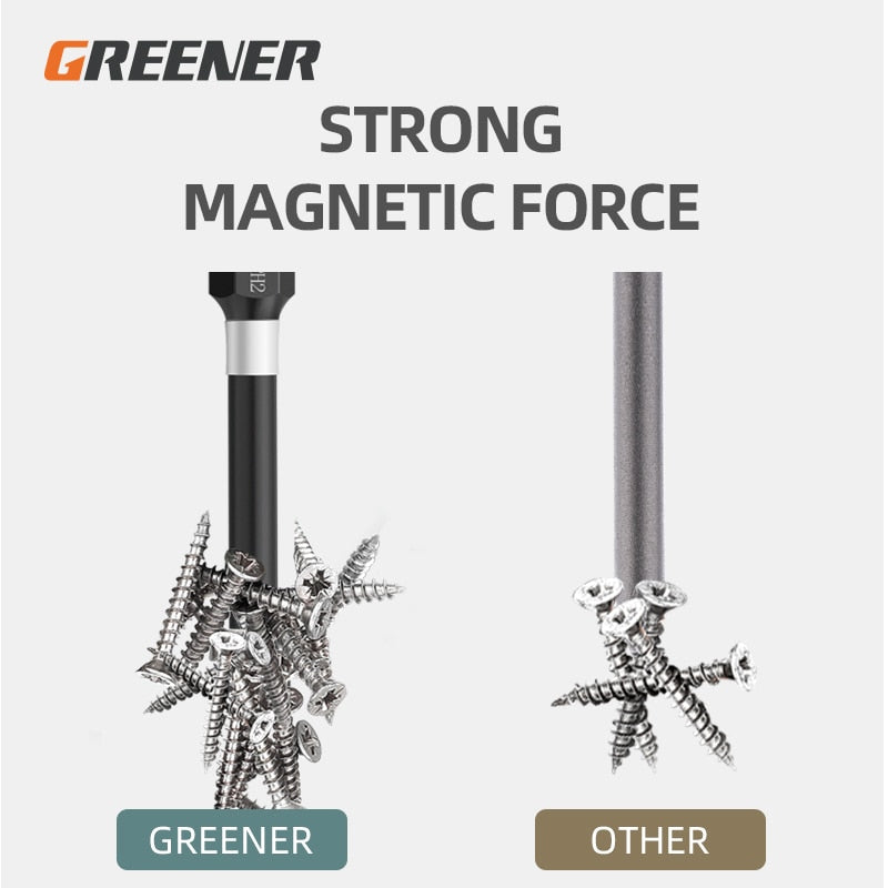 Greener Screw Electric Screwdriver Set 50 65 70 90 150mm Impact Strong Magnetic Batch Head Cross High Hardness Hand Drill Bit