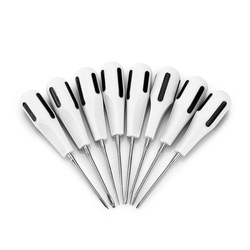 8pcs/Set Stainless Steel Dental Luxating Lift Curved Root Elevator Dentistry Surgical Screwdriver