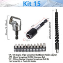 Adjustable 105 Degree Right Angle Driver Screwdriver Tools Set 1/4 Hex Shank For Power Drill Screwdriver Bits Tools