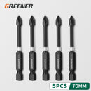 Greener Screw Electric Screwdriver Set 50 65 70 90 150mm Impact Strong Magnetic Batch Head Cross High Hardness Hand Drill Bit