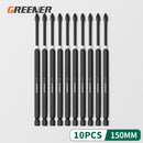 Greener Screw Electric Screwdriver Set 50 65 70 90 150mm Impact Strong Magnetic Batch Head Cross High Hardness Hand Drill Bit