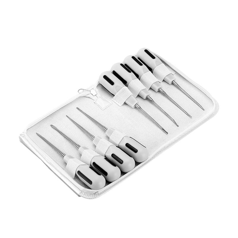 8pcs/Set Stainless Steel Dental Luxating Lift Curved Root Elevator Dentistry Surgical Screwdriver