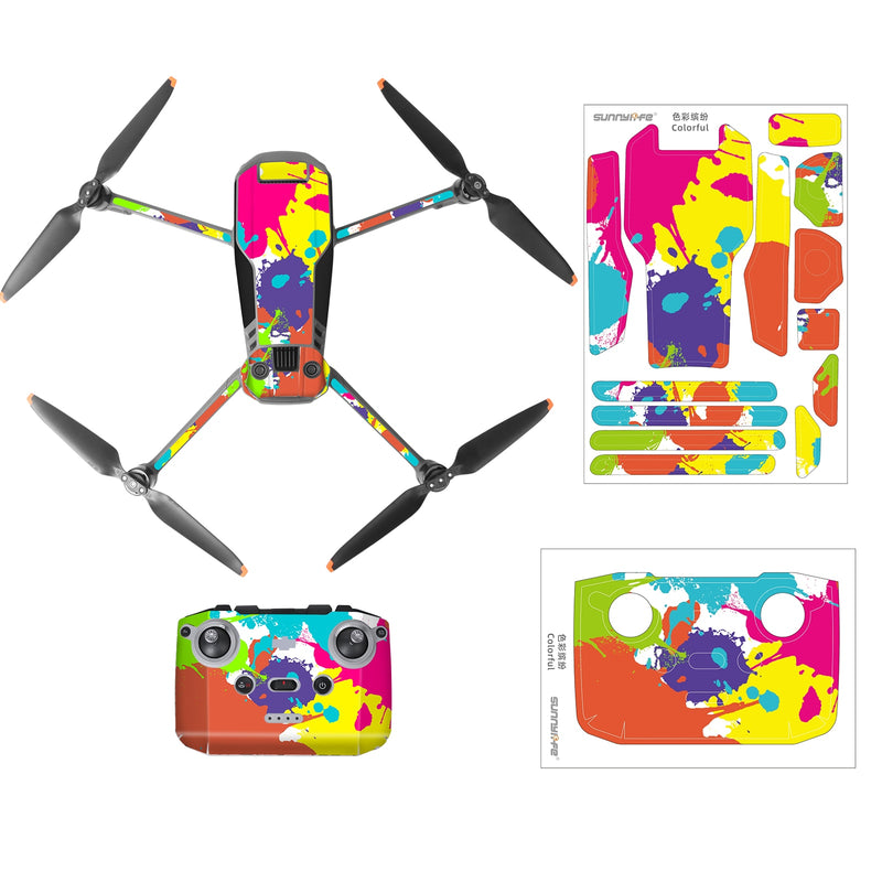 PVC Skin Stickers for DJI Mavic 3 Drone Decal Skin Sticker Drone Body + Remote Controller + Arm Stickers Protective Film
