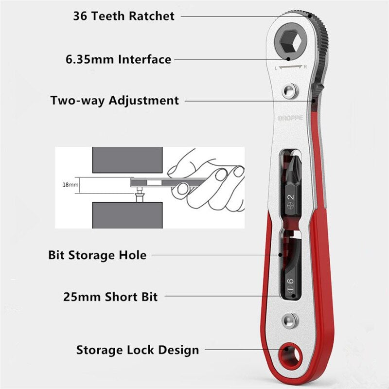 Tech Way Screwdriver Upgrade 36 Teeth Ratchet Two-way Screwdriver Multi-function Turning Ri