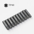 10pcs/lot 25mm Torx Screwdriver Bits With Hole T10 T15 T20 T25 T27 T30 T40 1/4 Inch Hex Shank Electric Screw Driver Star Bit Set