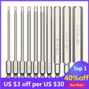 50mm/100mm Length Hex Head Allen Wrench Drill Bit Set S2 Steel Metric SAE Hex Bit Set Magnetic Tip Hex Key Screwdriver Set