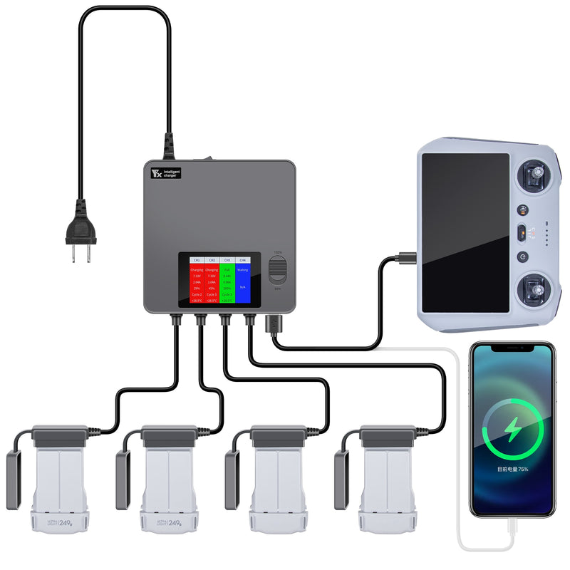 Chargeur simple USB pour batterie intelligente DJI Mini 3, Mini 3 pro et  Mini 4 Pro