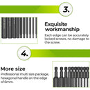 10pcs Hex Head Allen Wrench Drill Bits Set 100mm SAE Metric Allen Screwdriver Bits Magnetic Tip Hex Key Screwdriver Socket Bit