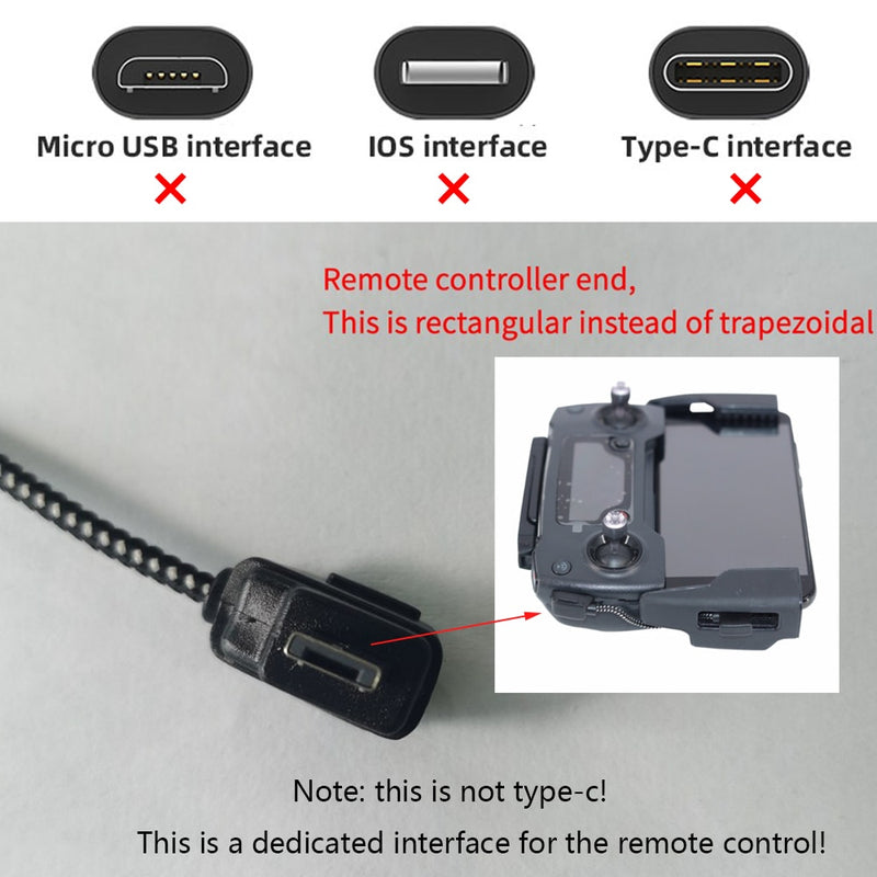 OTG Micro USB To Type-C Cable For DJI Mavic Mini Remote Controller - Connect To Phones/Tablets