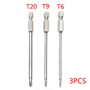 3/7/11PCS 75mm S2 Alloy Steel Torx Screwdriver Bits Tool Set 1/4 Hex Torx Socket Set Handle Tools Electric Screw Driver Set