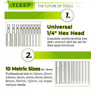 50mm/100mm Length Hex Head Allen Wrench Drill Bit Set S2 Steel Metric SAE Hex Bit Set Magnetic Tip Hex Key Screwdriver Set