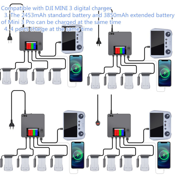 StartRC 6 in 1 Multi Battery Charging Hub for DJI Mini 3 Pro. Description,  features, low price in Ukraine. Pickup in Odessa