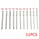 3/7/11PCS 75mm S2 Alloy Steel Torx Screwdriver Bits Tool Set 1/4 Hex Torx Socket Set Handle Tools Electric Screw Driver Set