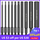 10pcs Hex Head Allen Wrench Drill Bits Set 100mm SAE Metric Allen Screwdriver Bits Magnetic Tip Hex Key Screwdriver Socket Bit