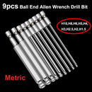 50mm/100mm Length Hex Head Allen Wrench Drill Bit Set S2 Steel Metric SAE Hex Bit Set Magnetic Tip Hex Key Screwdriver Set
