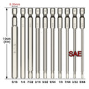 50mm/100mm Length Hex Head Allen Wrench Drill Bit Set S2 Steel Metric SAE Hex Bit Set Magnetic Tip Hex Key Screwdriver Set