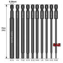 50mm/100mm Length Hex Head Allen Wrench Drill Bit Set S2 Steel Metric SAE Hex Bit Set Magnetic Tip Hex Key Screwdriver Set
