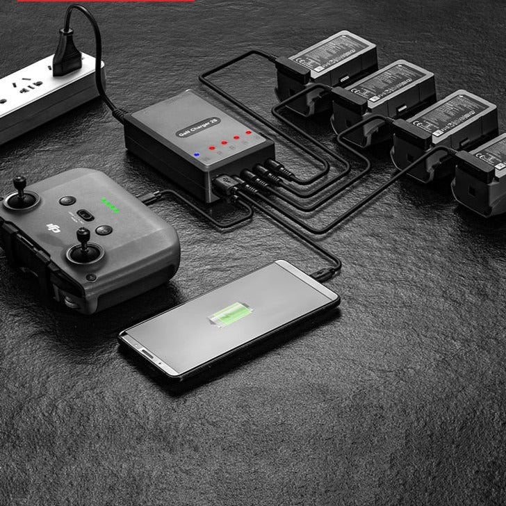 DJI Air 2S Battery Charger 120W GAN Intelligent Battery Charging Hub for Mavic Air 2 Drone Battery Remote Control Smart Charge