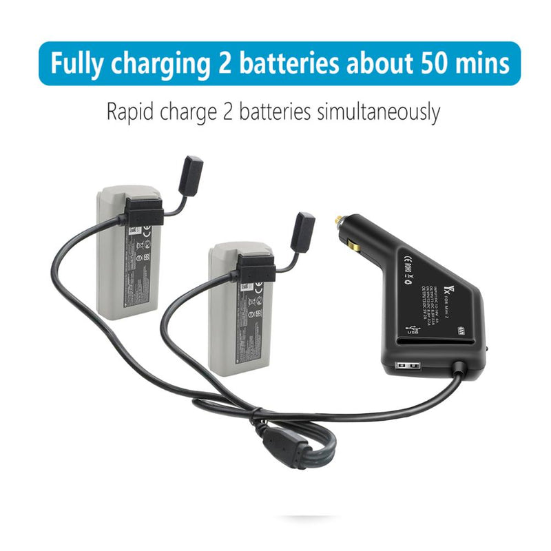 3 in 1 Car Charger For DJI Mini 2 Intelligent Battery Charging Hub Mav